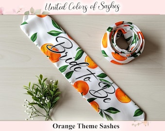 Personalized Orange Theme Sash Bride to be Sash Customized Orange Bridal Shower gifts custom Bachelors Party Sash Pageant Sash