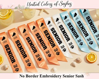 Customized Senior Sash with Embroidery – Personalized Graduation Sash with Name & Year Graduation Sash for Seniors – Custom Embroidery Gift