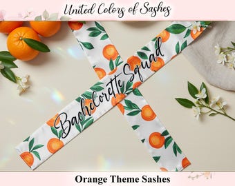 Customized Orange Theme Sash Bride to be Sash Personalized Orange Bridal Shower gifts custom Bachelors Party Sash Pageant Sash