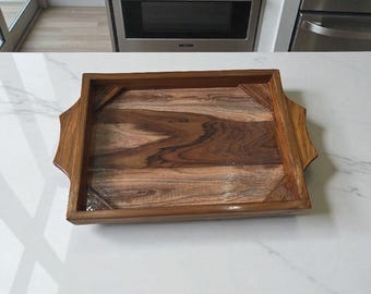 Handmade Wooden  Serving Tray: Natural Finish Kitchen Decor