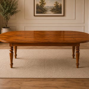 Handgemaakte eettafel van massief teakhout | Luxe ovale eettafel | Moderne landelijke keukentafel | Eetkamermeubels van massief hout op maat