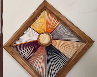 Handmade Geometric String Art: Boho Wooden Wall Decor