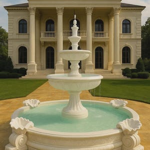 Handcrafted garden fountain – outdoor water feature – luxury marble decor for lawn & villa | water feature | luxury gift idea | home décor