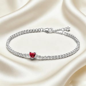 Pandora sparkling heart tennis bracelet - Etsy 日本