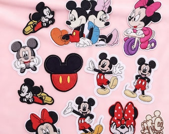 2.25インチ ミッキーマウス 刺繍 アイロンパッチ / 縫わない帽子バッグ