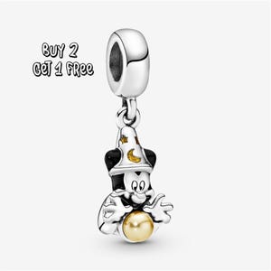 Pingente fofo do Mickey da Disney, em prata de lei 925, um requintado berloque para pulseira, um lindo presente para uma menina.