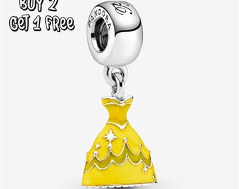 Ciondolo con abito di Belle, in argento sterling 925, squisito ciondolo per braccialetto, uno splendido regalo per una ragazza.