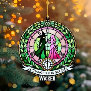 Elphaba and Glinda Besties Acrylic Ornament, Wicked Christmas Ornament, Wickeds Merch, Wicked Ornament, Wicked The Musical, Wicked Movie