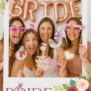 Bachelorette Party Photo Booth Props: Bride To Be Decorations (PDF + PNG Instant Download)