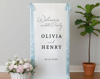 Benutzerdefinierte Gewebe Hochzeit Willkommensschild, moderne Zeremonie Dekor