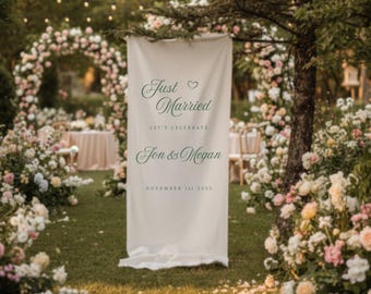 Custom Fabric Wedding Welcome Sign, Personalized Ceremony Decor