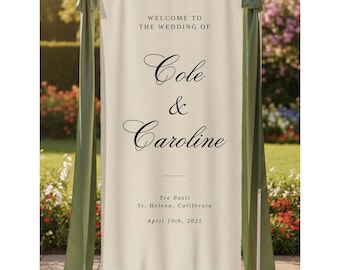 Fabric Wedding Welcome Sign Modern Wedding Welcome Sign Fabric Linen Custom Wedding ceremony Boho Wedding Welcome Sign Ceremony Sign