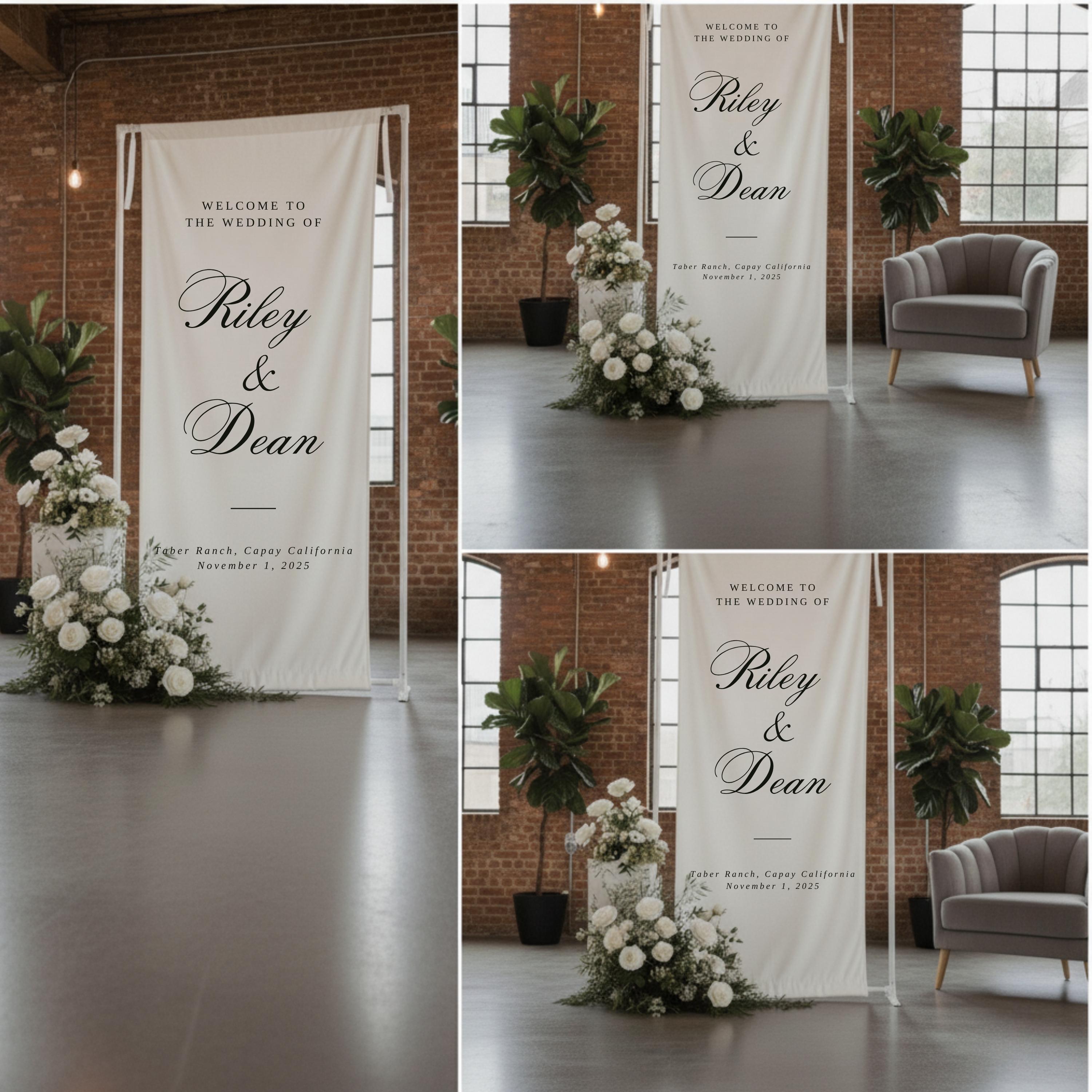 Custom Linen Wedding Welcome Sign, Elegant Celebration Decor - Etsy