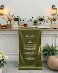 Elegant Silk Bar Sign, Quiet Luxury Wedding Decor, Minimalist Fabric Menu product logo
