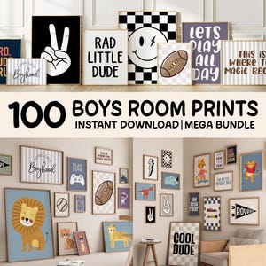 Set di 100 stampe artistiche da parete per la cameretta dei bambini, decorazioni con citazioni di animali sportivi, fantastiche stampe artistiche da parete per la camera da letto e la sala giochi dei bambini, poster alla moda per la cameretta dei ragazzi