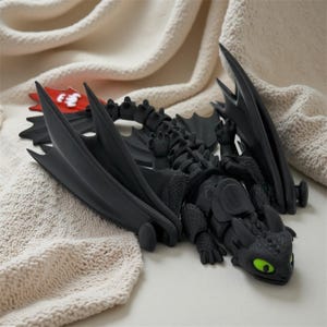 Toothless Dragon Toy – 3D Printed Articulated Figure | How to Train Your Dragon Collectible | Moving Wings & Tail