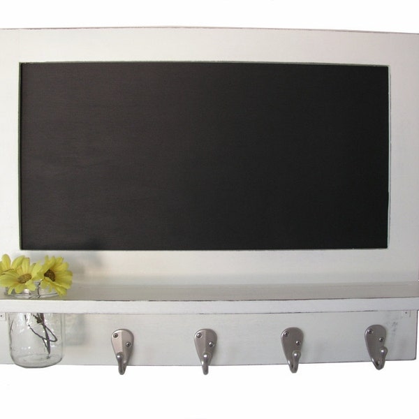 Country Cottage Chalkboard with Shelf - Primitive Shabby Chic Finish