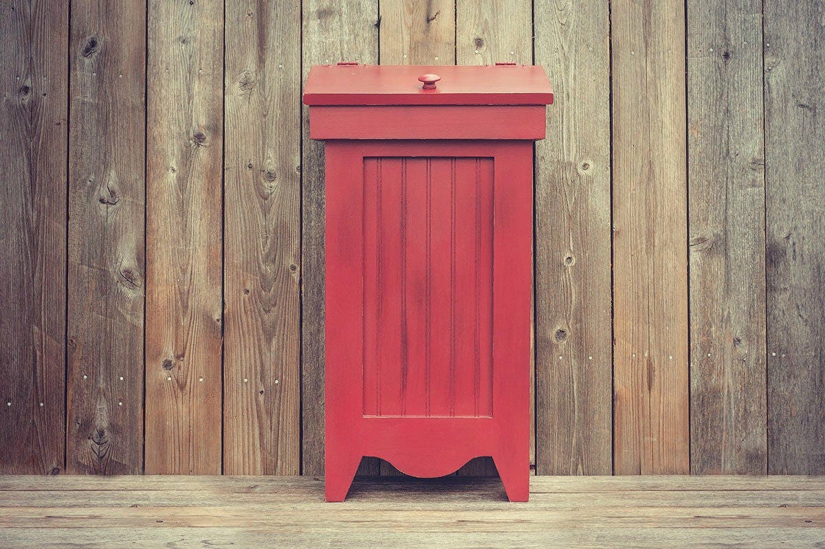 Large Country Wood Trash Bin Can / Recycling Bin 30 Gallon Etsy