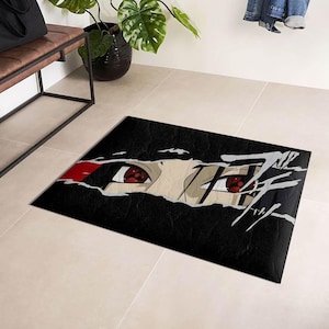 Anime Rug, Manga Rug, Red Eye Anime-Inspired Rug, Manga Panel Carpet, Cool Gift for Anime Lovers, Japanese Animation Style Rug
