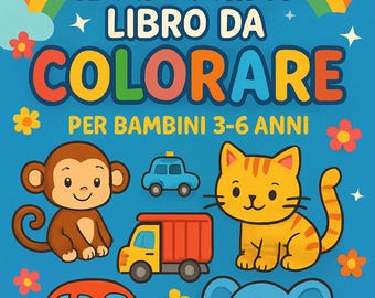 Coloring Book for Kids Ages 3-6 | 20 Printable PDF Pages | Animals, Vehicles, Nature | Creative Preschool Activities