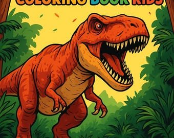 Dinosaur Coloring Book for Kids | 14-Page Printable PDF | Instant Digital Download | Fun Dino Activity Pages