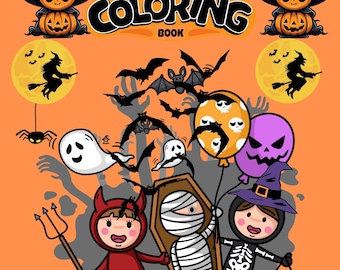 Halloween Coloring Pages for Kids Ages 3-6 | Printable Halloween Activity Book | Cute Preschool Coloring Sheets PDF