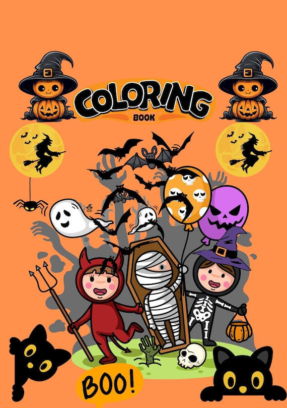 Halloween Coloring Pages for Kids Ages 3-6 | Printable Halloween Activity Book | Cute Preschool Coloring Sheets PDF