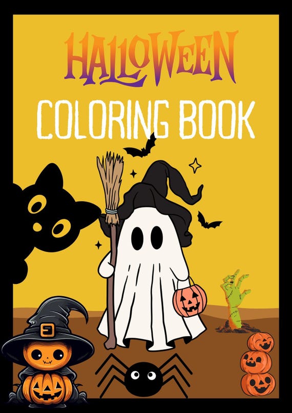 Halloween Coloring Book Personalizzato con Nome | Libro da Colorare Bambini | PDF Stampabile | Attività di Halloween | Regalo Originale
