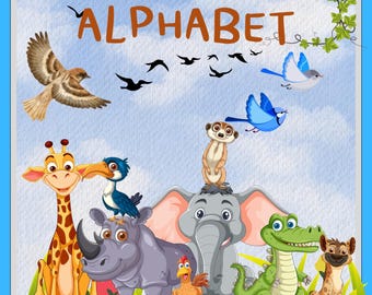 Printable Animal Alphabet Coloring Book PDF – 28 Pages A to Z Animals, ABC Learning for Kids, Toddler Preschool Instant Download