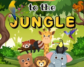 Welcome to the Jungle Printable Wall Art | Cute Safari Animals Nursery Decor | Jungle Theme Kids Room Poster | Digital Downloads