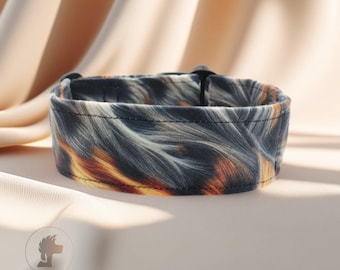 Velour Dog Collar 40mm | Wild Animal Fur Print | Handmade Adjustable Luxury Collar for Large Dogs | Soft Wide Collar by Distinguish Me
