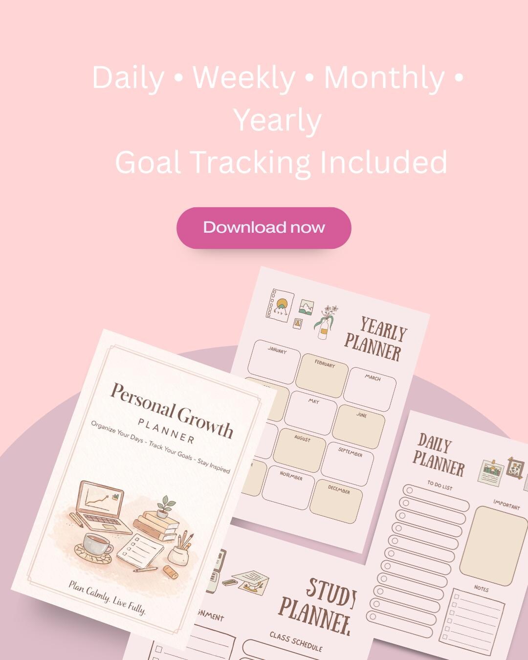 Personal Growth Planner Printable PDF | 133+ Pages Daily Weekly Monthly ...