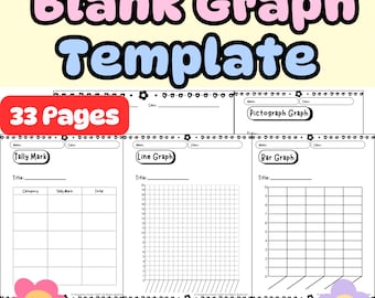 Blank Graph Template | Bar, Pictograph, Line Graph, Tally Marks| K - 2nd Grade