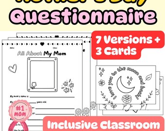 Inclusive Mother's Day Questionnaire & Card Craft | K to 3rd Grade Activity