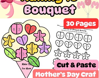 Mother's Day Math Craft | Making 10 Flower Bouquet | Kindergarten & 1st Grade