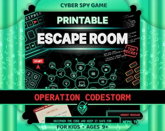 Cyber Spy Escape Room Game: Operation Codestorm Printable Spy Puzzle Adventure (PDF Download)