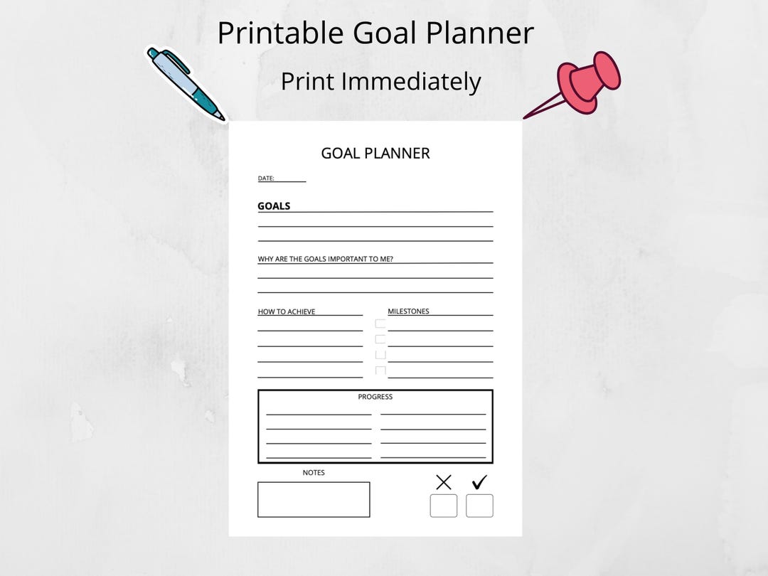 Goal Planner Printable - Etsy