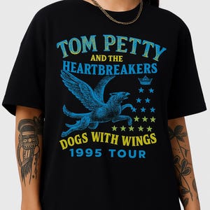 Tom Petty and The Heartbreakers Dogs With Wings 1995 Tour Shirt Vintage Band Tee Classic Rock Concert T-Shirt