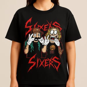 G59 SIXERS Suicideboy Fan Art T Shirt – Cartoon Rap Duo Streetwear Tee – Underground Trap Emo Merc