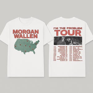 Camiseta Morgan Wallen I&#39;m The Problem Tour 2025, produtos de música country, datas de shows, camiseta para fãs