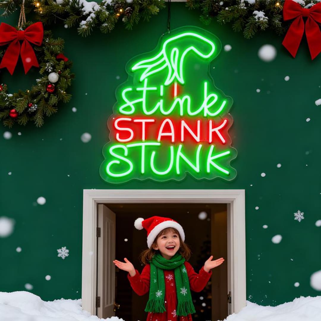 Stink Sign Stink Stank Neon Sign,merry Christmas Neon Sign,xmas LED Sign,funny ...