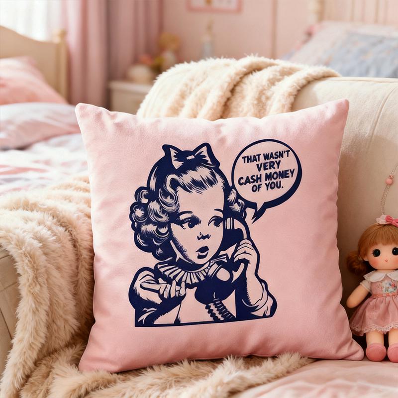 Almofada "Isso não foi muito legal da sua parte", Almofada sarcástica, Almofada com estampa de menina fofa, Almofada com frase engraçada para meninas, Capa de almofada, Presentes de Natal
