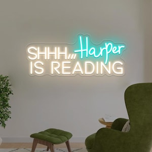 Custom Reading Neon Sign,Custom Name Neon Sign,Personalized Book Lover Gift,Reading Room Decor,Home Library Decor,Gifts For Readers