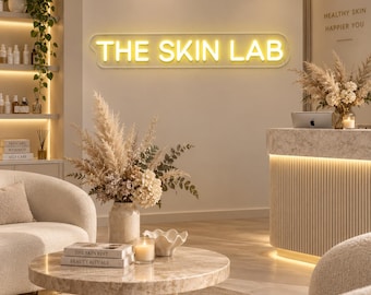 Custom Skin Lab Neon Sign, Beauty Salon LED Wall Light, Esthetician Spa Decor, Skincare Studio Sign, Personalized Business Gift