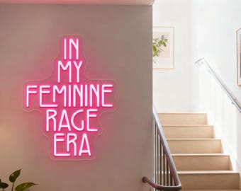 In My Feminine Rage Era Neon Sign,Witch Wall Decor,Gothic Home Decor,Feminist Witch Light Sign,Goth Wall Hanging Sign,Goth Girl Gifts