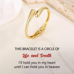 For Memorial - Life & Death Hug Cuff Bracelet, Loss of Baby Bracelet, Miscarriage Gift, Baby Loss, Grieving Mom Gift