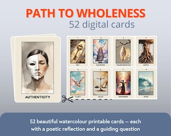Metaphorical Coaching Cards: Path to Wholeness - Self Reflection & Healing (PDF, PNG