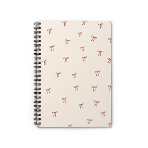 Charming Bow Spiral Notebook - Ruled, Journal for Notes, Gift for Students, Cute Writing Pad, Perfect for School, Daily Planner