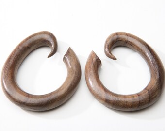 6mm, 0ga 8mm 9.5mm Wooden Wave Hoops 2ga 00ga