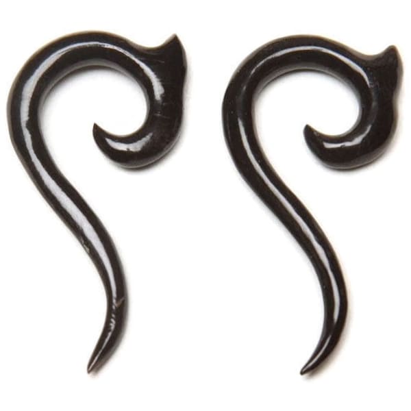 Spiral Drop Horn Gauged Earrings